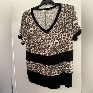 Black and Leopard top